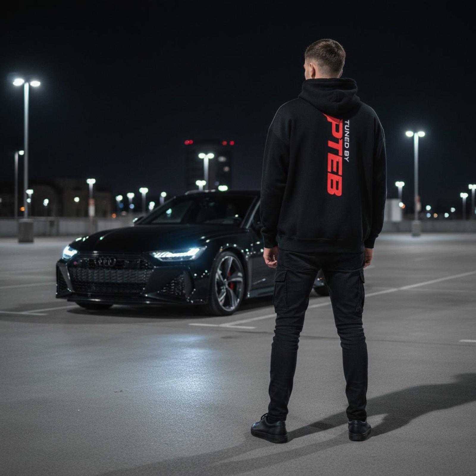 Tuned By PTEB hoodie — lifestyle shot